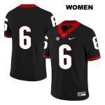 Women's Georgia Bulldogs NCAA #6 Kenny McIntosh Nike Stitched Black Legend Authentic No Name College Football Jersey LMS6354TY